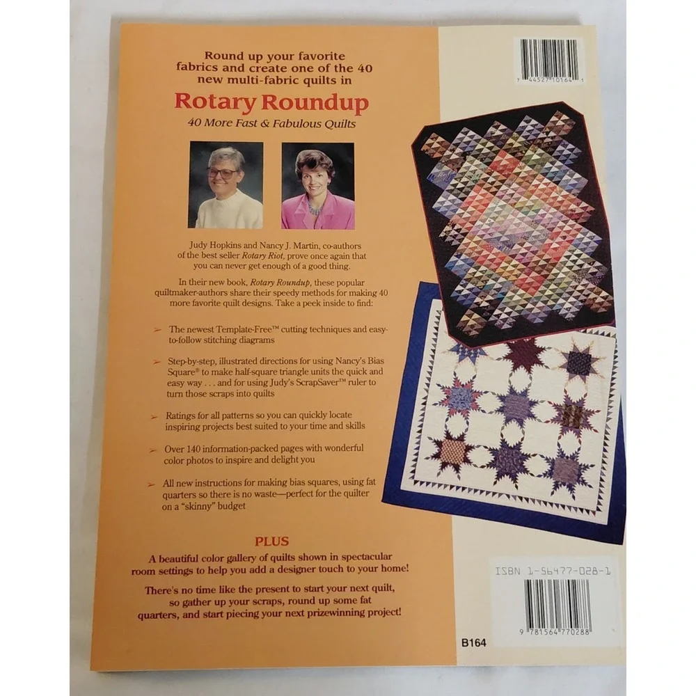 Rotary Roundup 40 More Fast & Fabulous Quilts Judy Hopkins Nancy J Martin PB 94